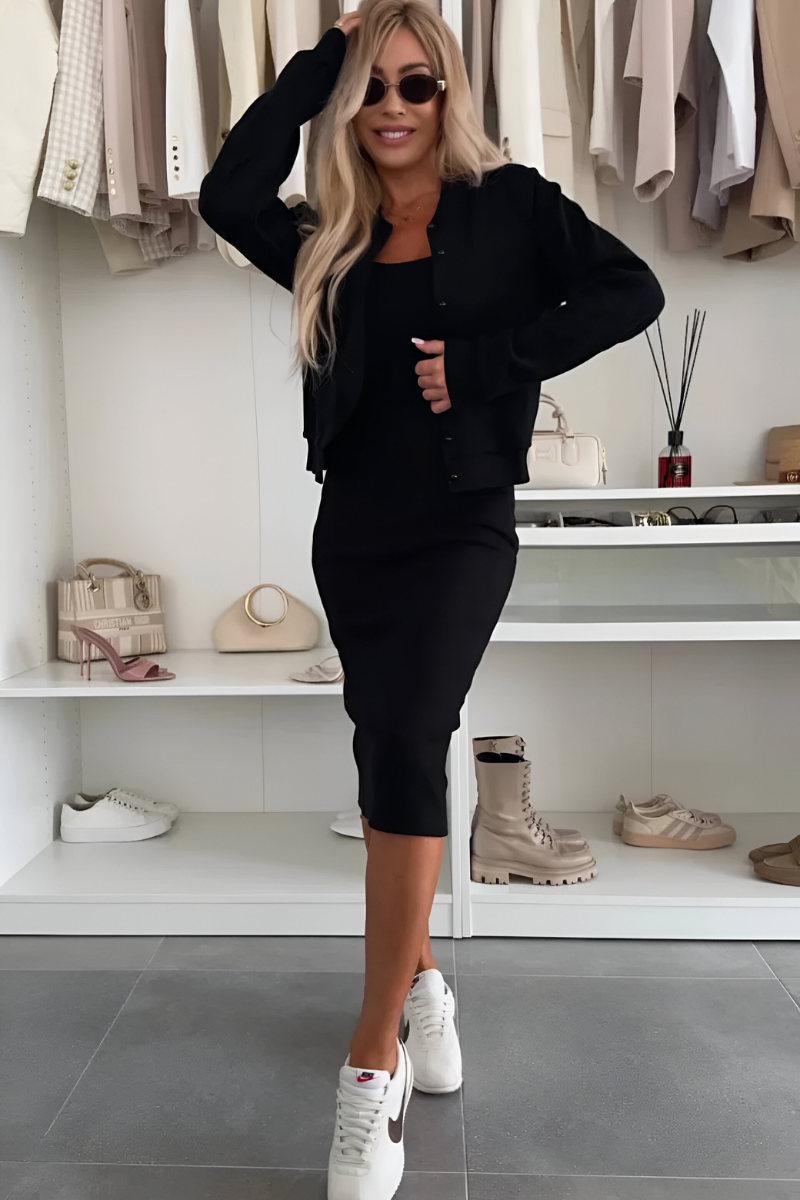 Madelon™ | Robe midi confortable et cardigan
