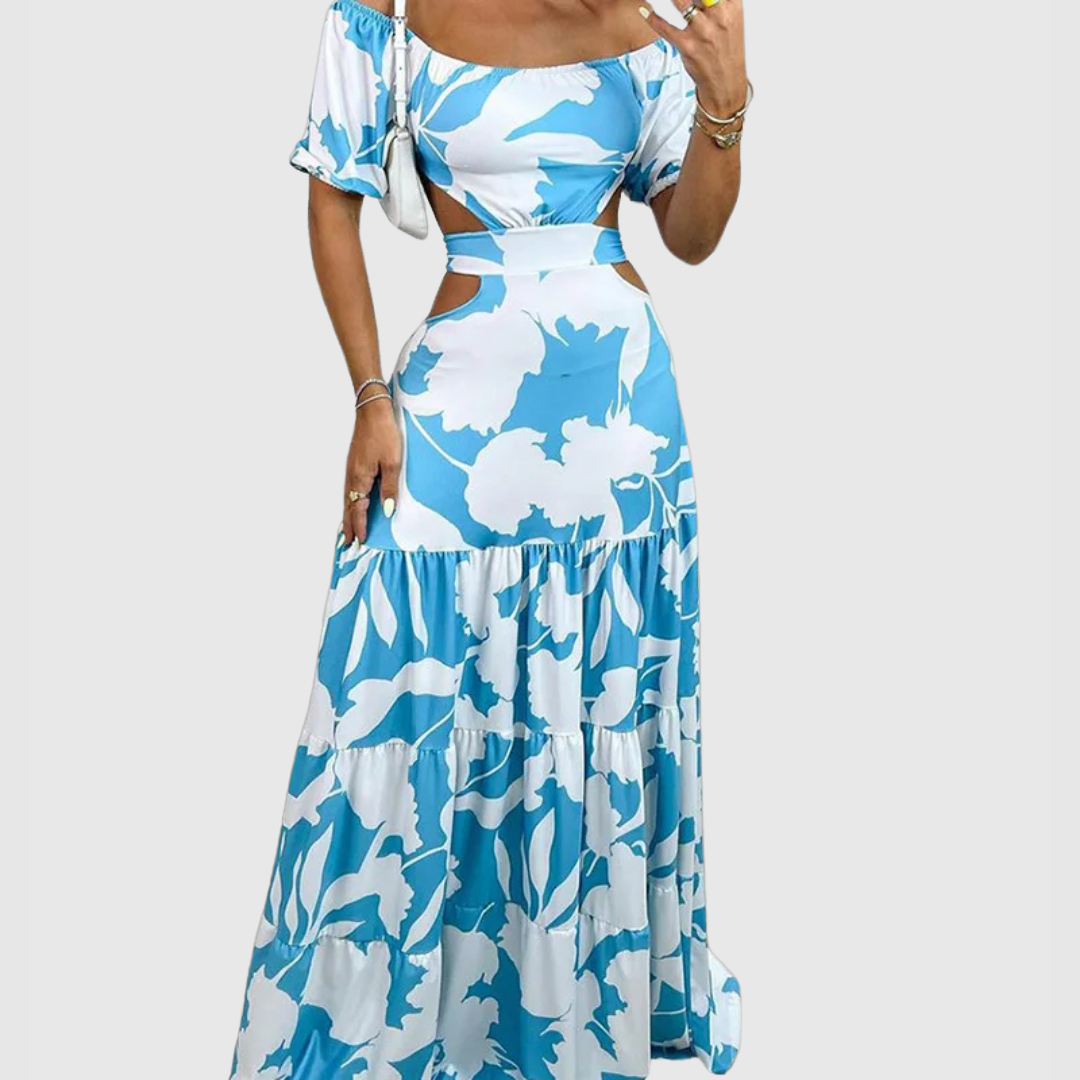 Arden - Robe midi élégante avec découpes en tissu irrégulier