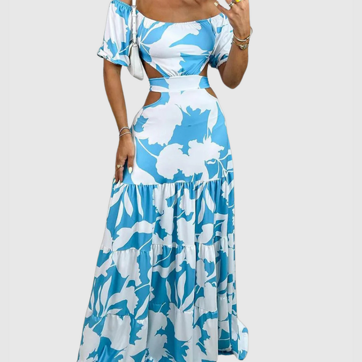 Arden - Robe midi élégante avec découpes en tissu irrégulier