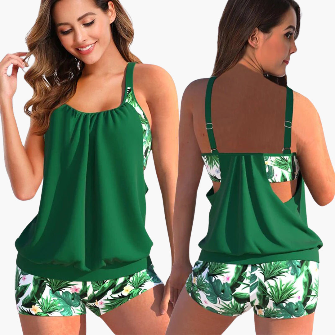 Ensemble Tankini pour femmes - avec effet amincissant et bretelles réglables