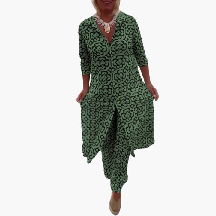 Ensemble à motifs géométriques - Pour les dames avec style et confort
