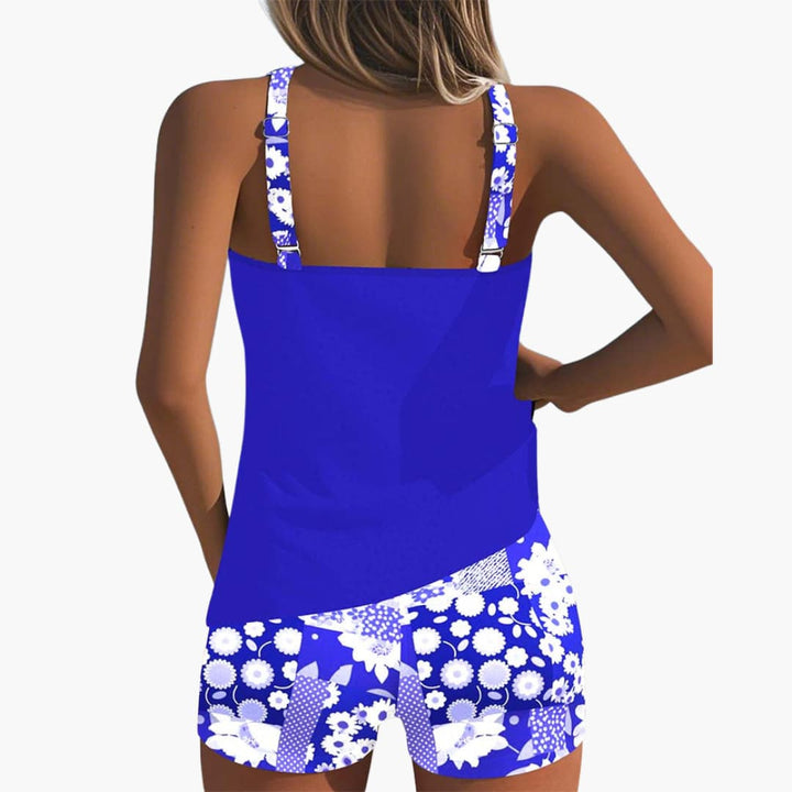 Ensemble de tankini pour femmes avec imprimé floral et décolleté racerback
