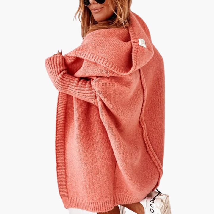 Cardigan en tricot avec capuche pour femmes