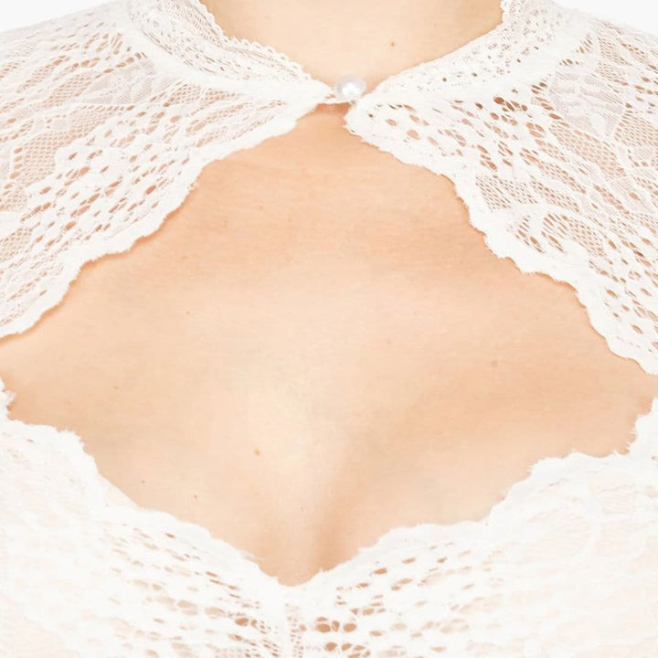 Blouse en dentelle pour dirndl avec décolleté pour femmes - Oktoberfest 2025