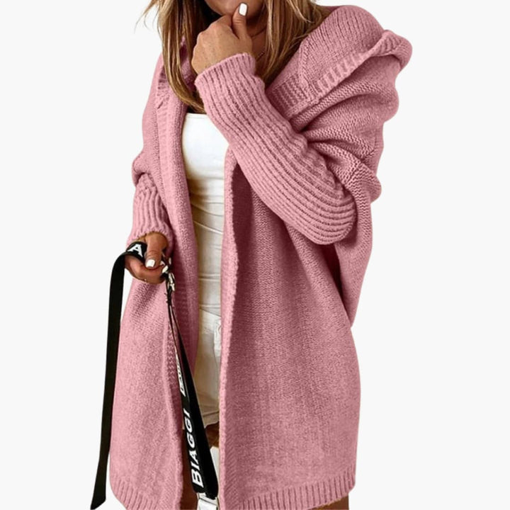 Cardigan en tricot avec capuche pour femmes