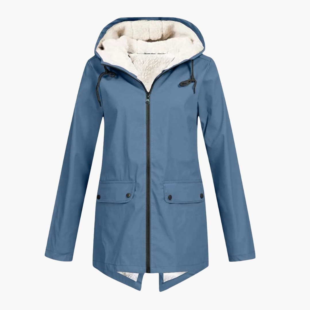 Trench-coat déperlant avec capuche pour femmes