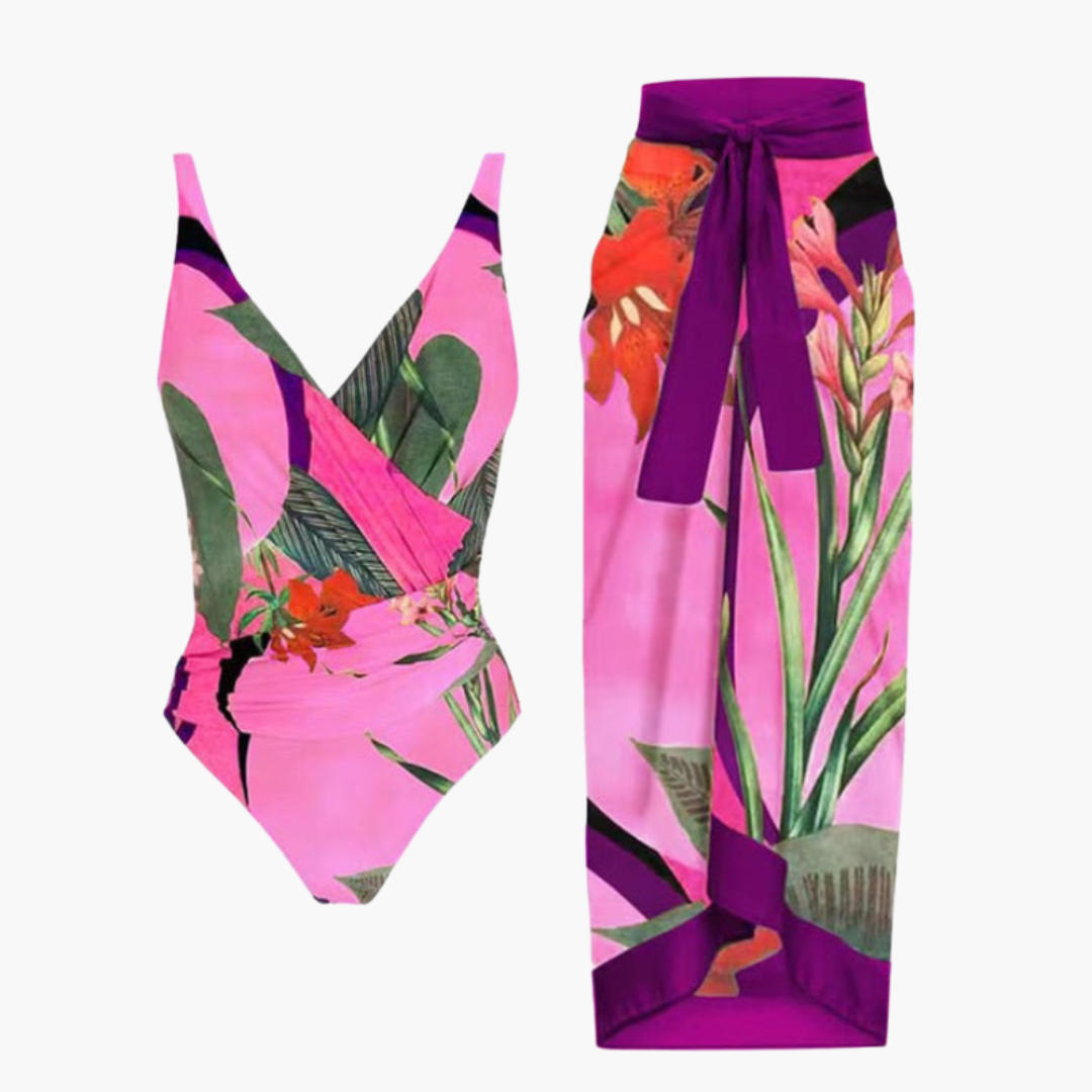 Maillot de bain avec surjupe - Maillot une pièce pour femmes avec jupe de plage
