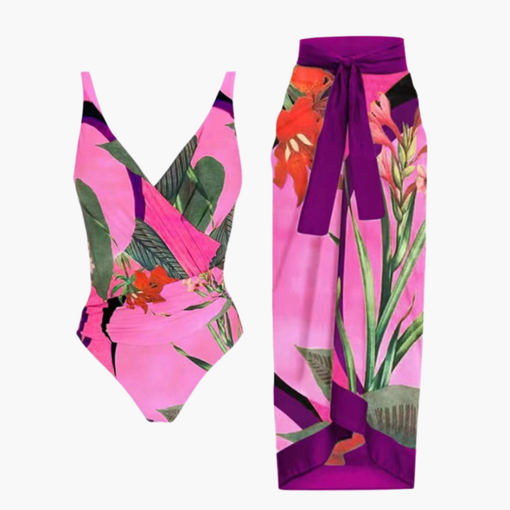 Maillot de bain avec surjupe - Maillot une pièce pour femmes avec jupe de plage