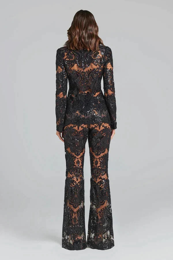 Blazer et pantalons en maille pour femmes