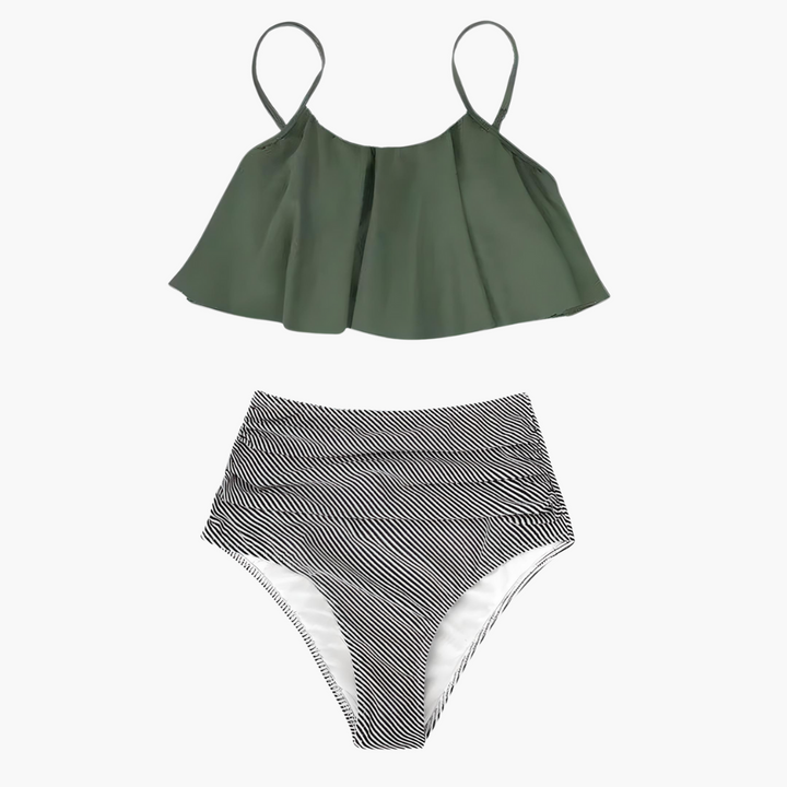 Ensemble de bikini pour femmes avec volants et tissu résistant aux UV