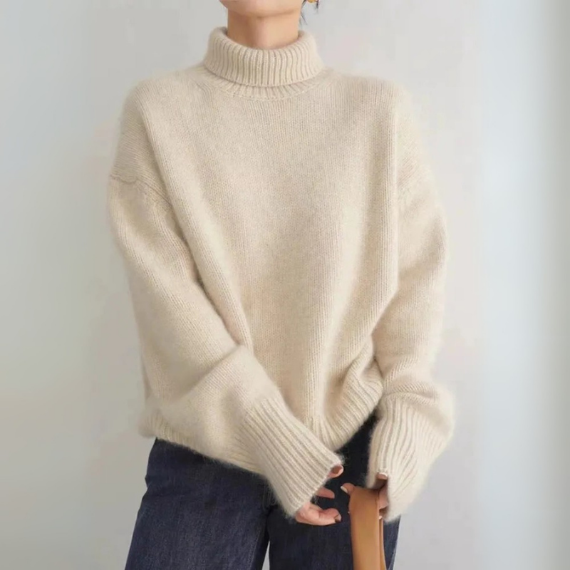 Pull Femme | Tricot Classique avec Col Roulé