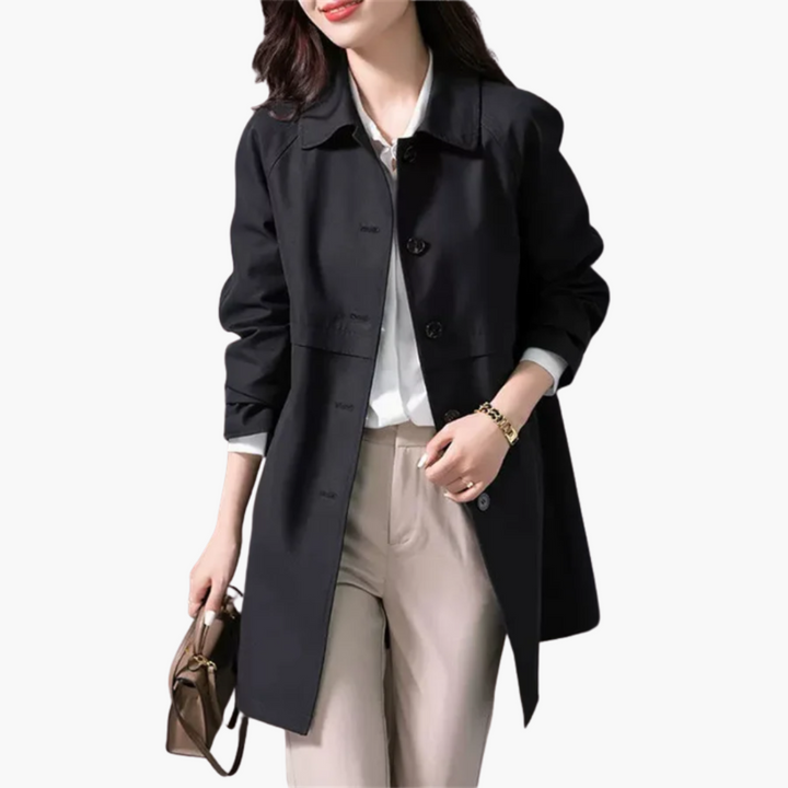 Manteau pour femmes de longueur moyenne avec boutons et poches