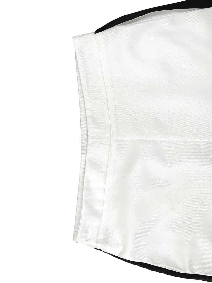 Pantalon taille haute, à jambes larges, couleur contrastée