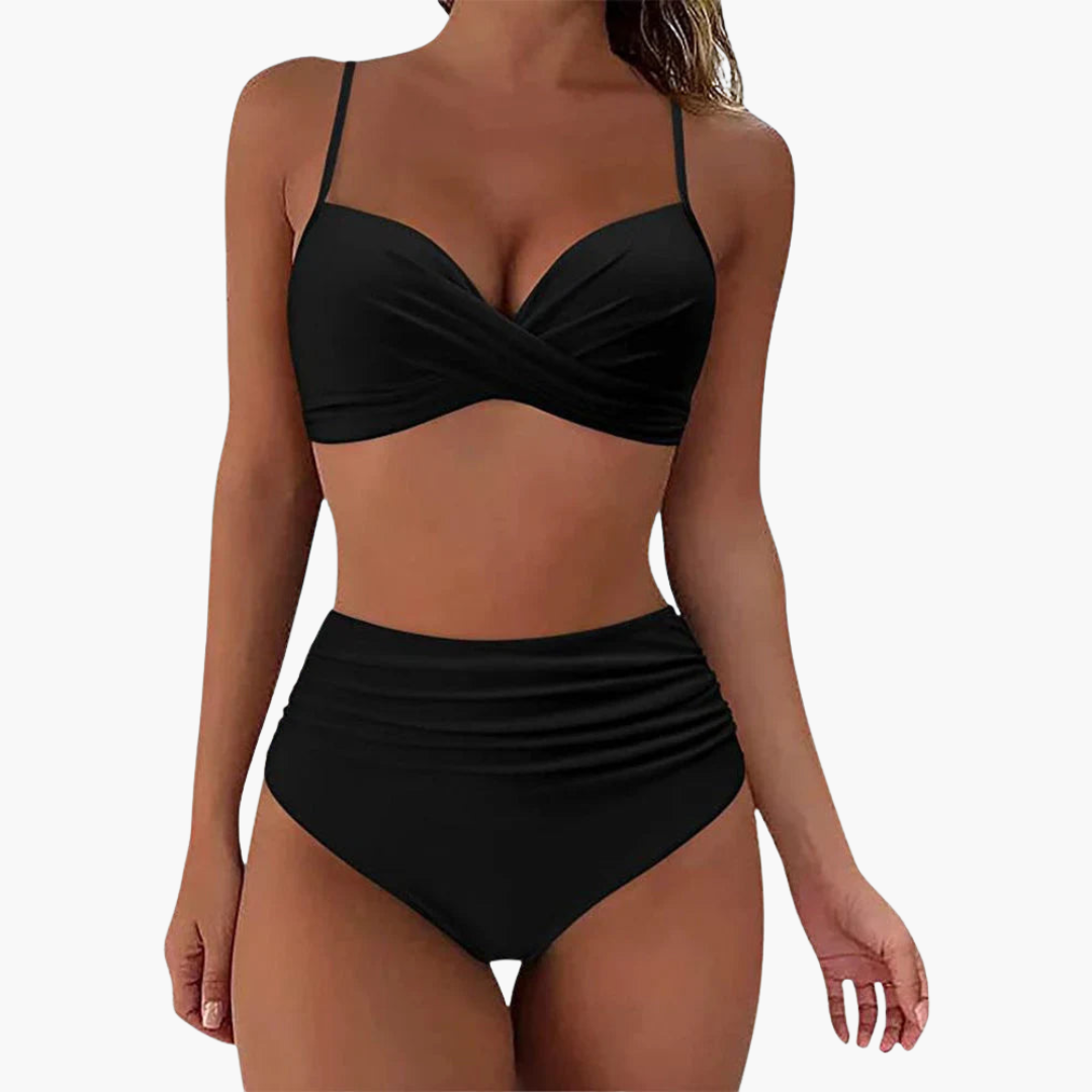 Ensemble de bikini deux pièces - Maillot de bain pour femmes avec imprimé floral et taille