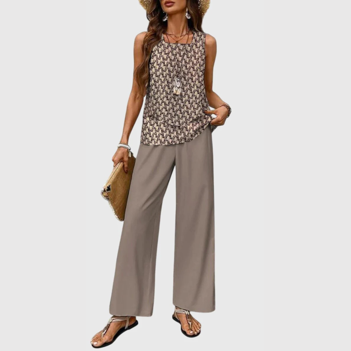 Karin | Ensemble Deux Pièces Pantalon Large Femme