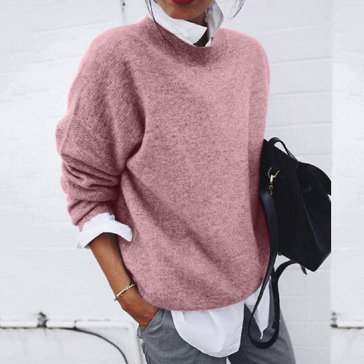 Pull en tricot pour femmes avec col rond | Manches longues