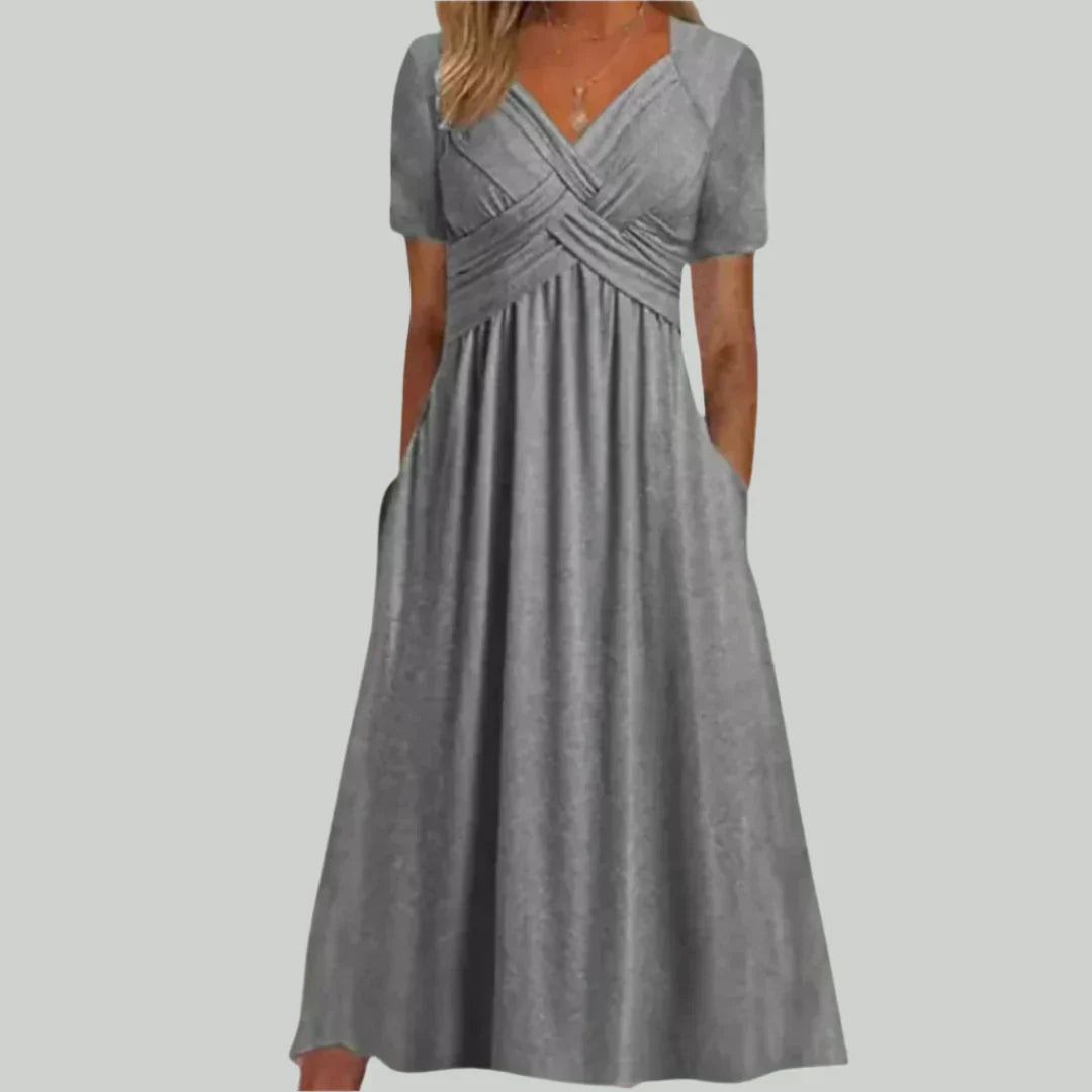 VIOLA - ROBE MIDI AVEC ENCOLURE CROISÉE