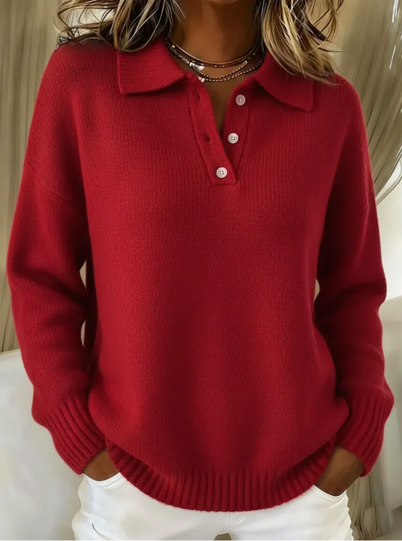Mara | Pull en maille élégant pour femmes avec col polo