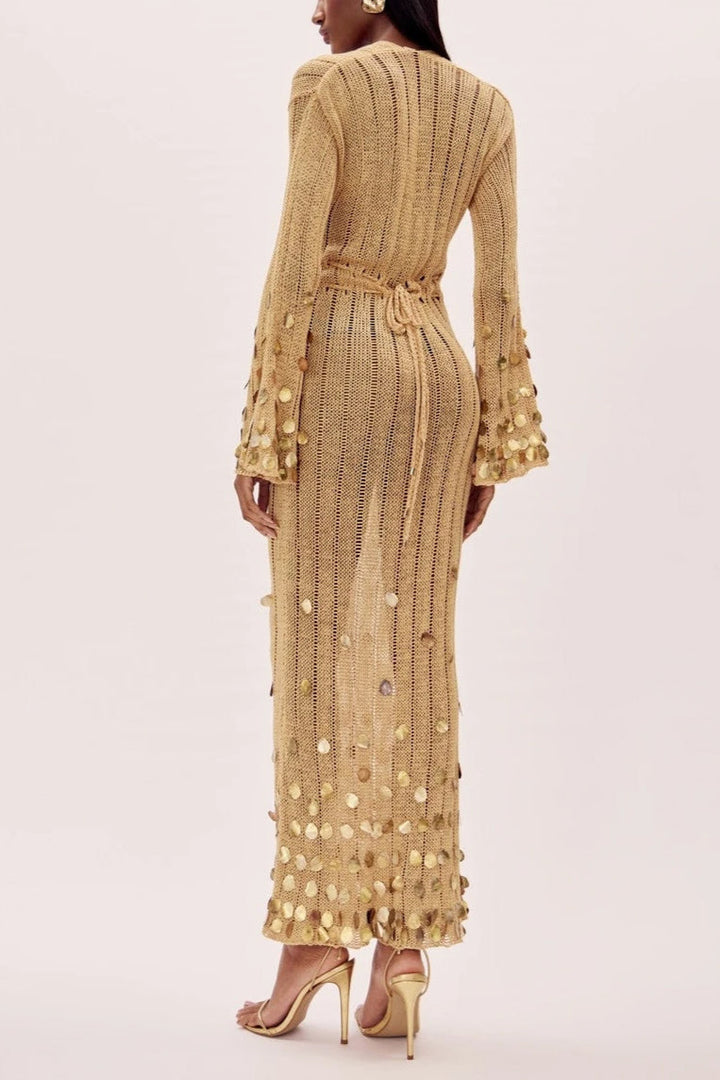 Dolly | Robe maxi en tricot avec silhouette féminine