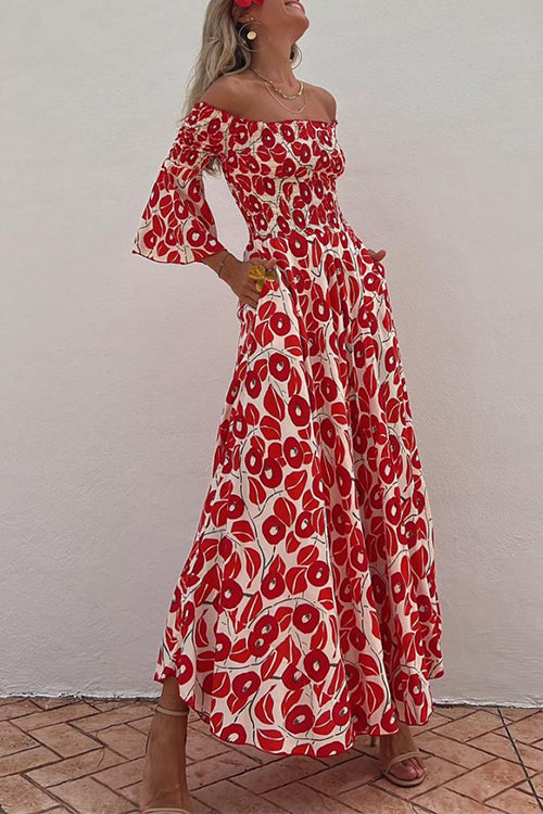 Ingrid™ | Robe Maxi Sans Épaules avec Manches Cloche