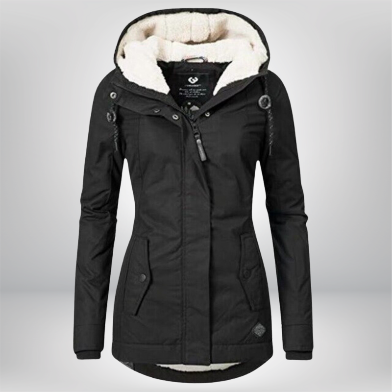 Veste d'hiver femme avec capuche | Veste de transition doublée