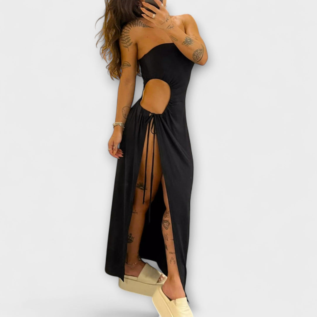 Winona - Bodysuit à nouer en bandeau avec fentes latérales
