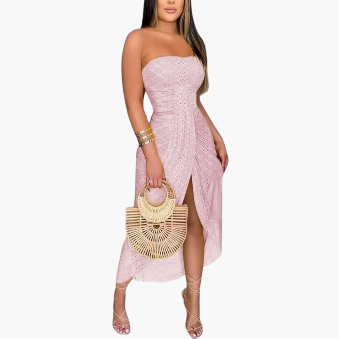 Robe midi brodée pour femmes – Robe d'été élégante