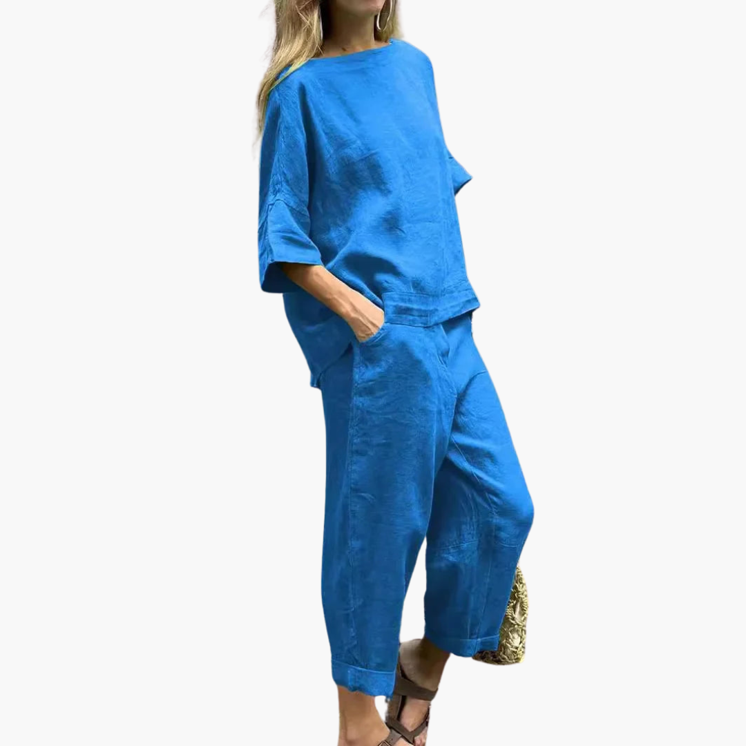 Ensemble Deux-Pièces Femme - Crop Top & Pantalon Court pour l'Été