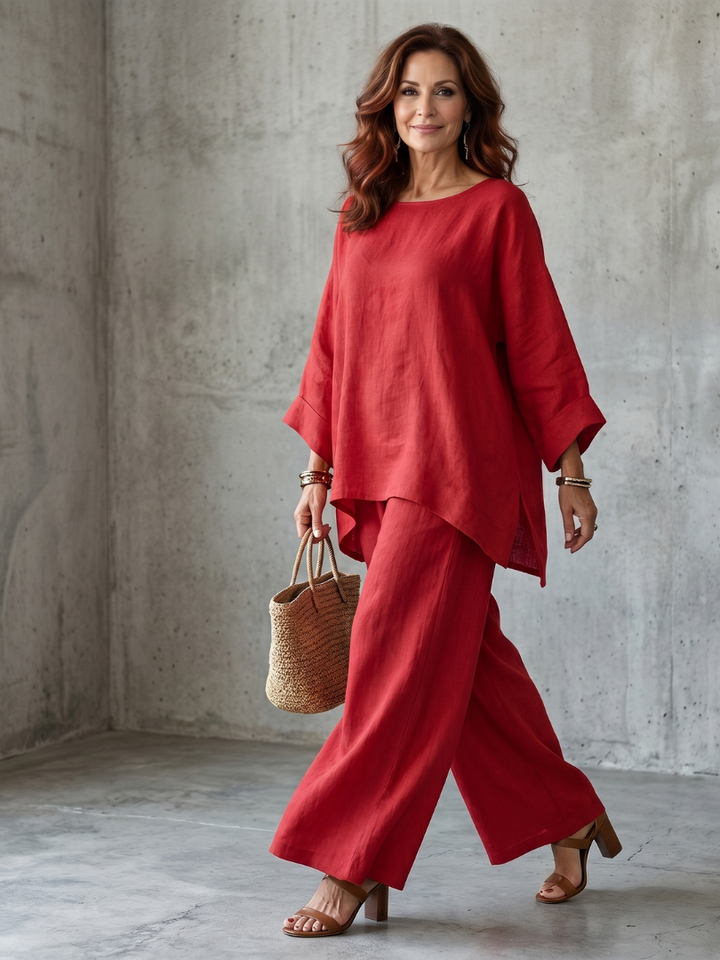 Prue | Tunika oversize avec ensemble de pantalons larges