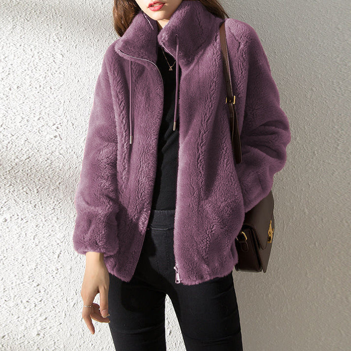 Veste d'hiver pour femmes avec fermeture éclair