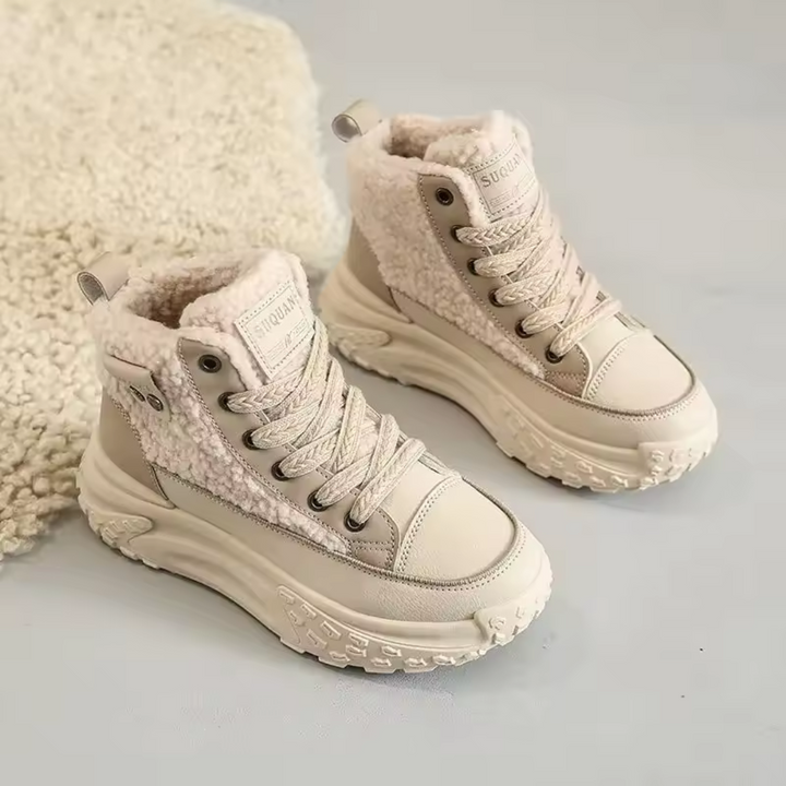 FrostWalk™ – Bottes d'hiver plates et doublées pour femmes avec doublure en peluche