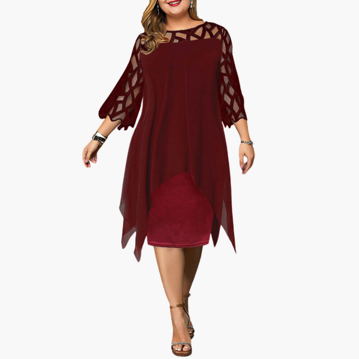 Robe de soirée légère pour femmes - robe midi avec manches découpées