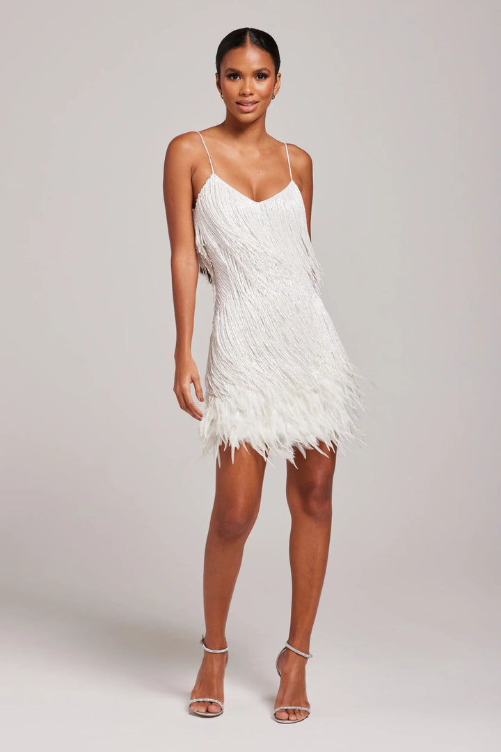 Astrid Fjerfrynsede Minikleid – Robe de fête glamour ornée de perles
