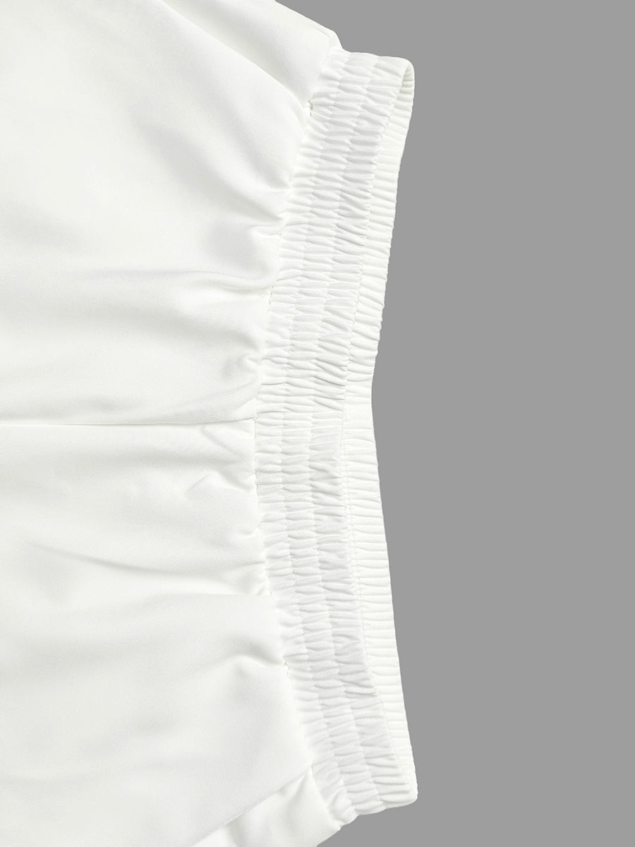 Pantalon à jambes larges, couleur unie
