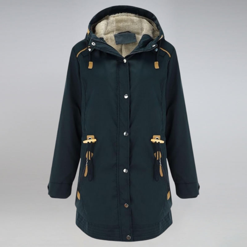 Veste d'hiver pour femmes avec capuche | Parka avec fermeture éclair et cordon de serrage