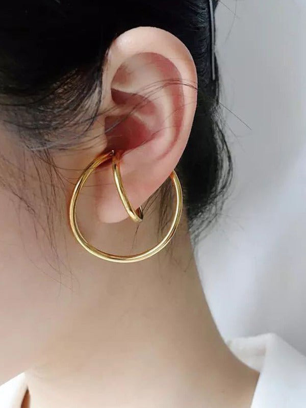 Boucles d'oreilles torsadées chic et irrégulières de couleur unie