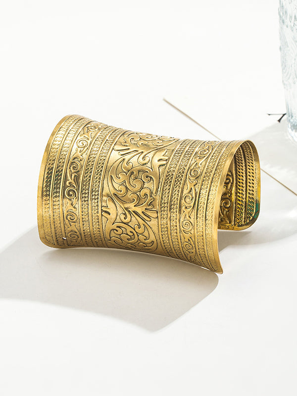 Accessoires de bracelet de couleur unie géométrique à motif sculpté