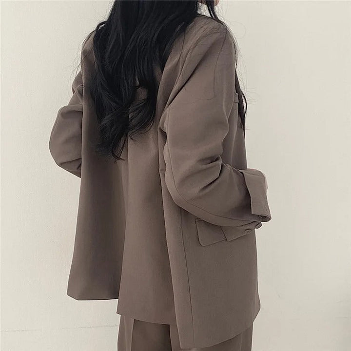 Costume Pantalon Femme Coupe Loose Blazer Baggy