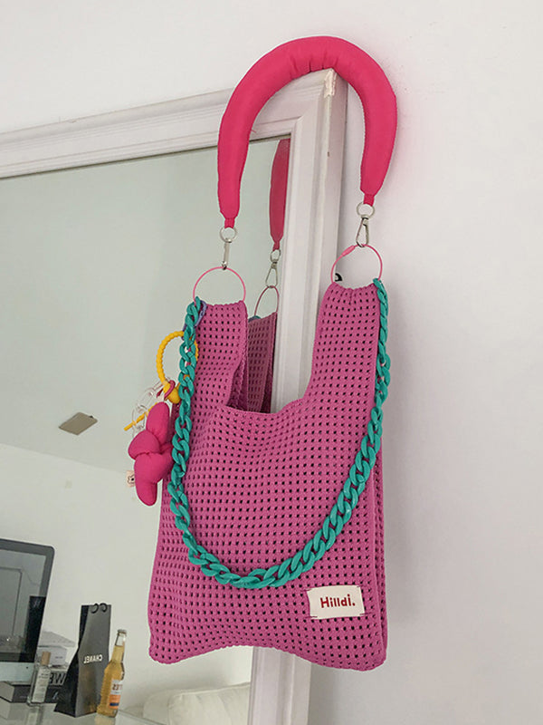Chaînes Sacs à bandoulière tissés creux Sacs à main
