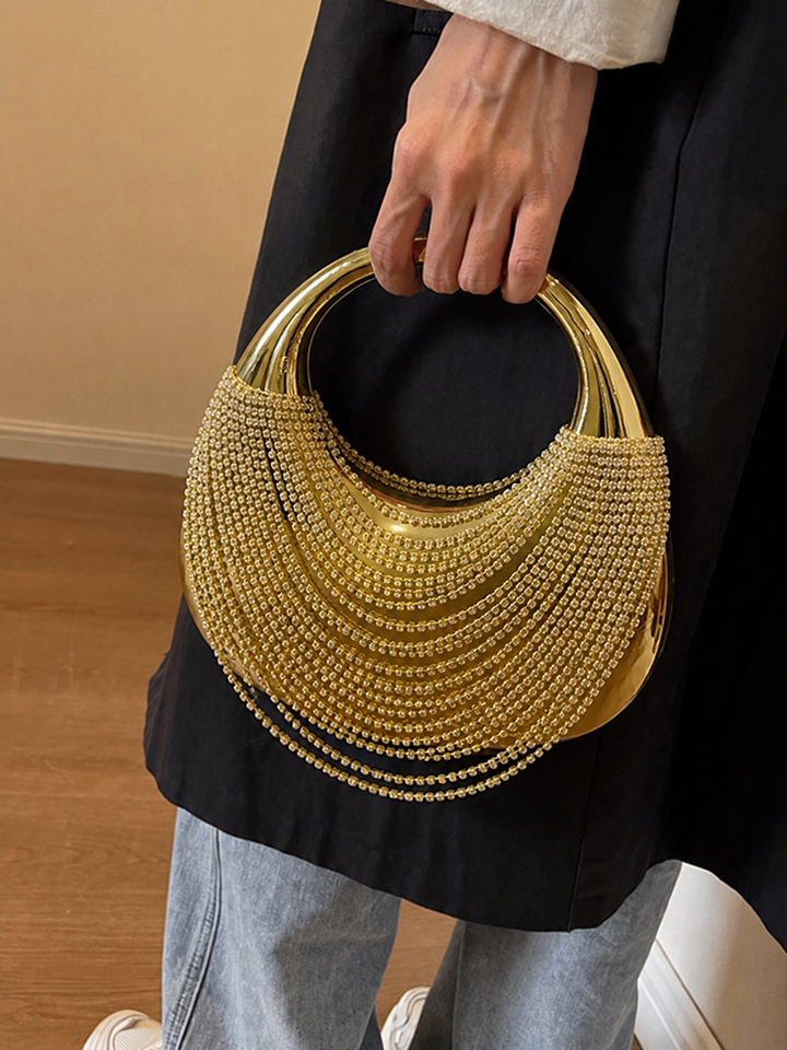 Sac à pompons, couleur unie