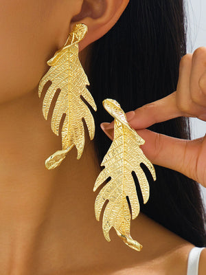 Boucles d'oreilles en forme de feuilles