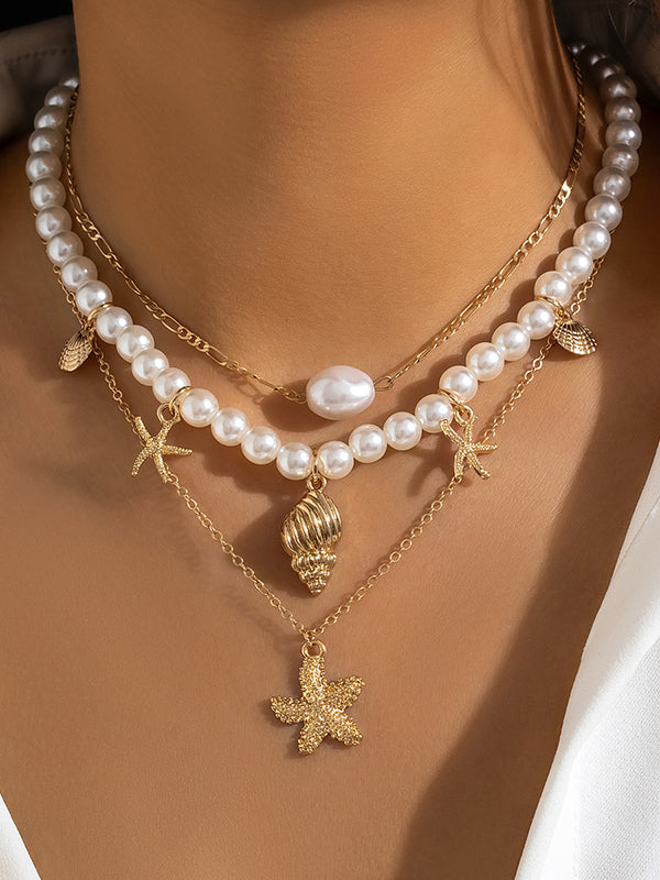 Collier perlé délicat en forme d'animal, à chaîne