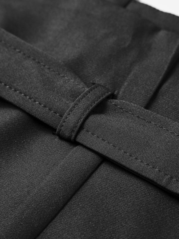 Gilet noir avec boucle de ceinture élégante