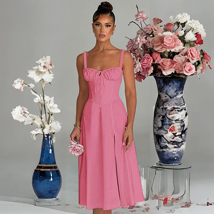 Renata - Robe midi avec corset et ouverture