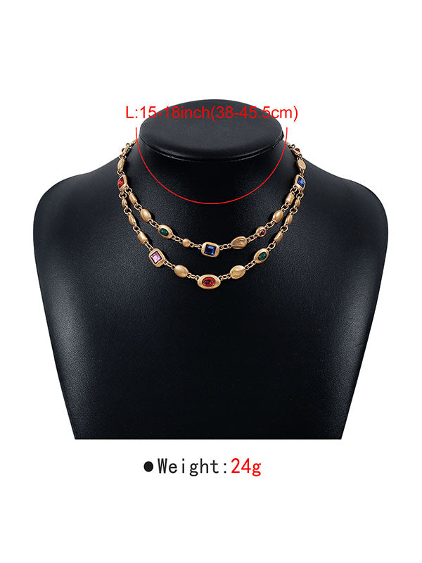 Collier géométrique à double rang