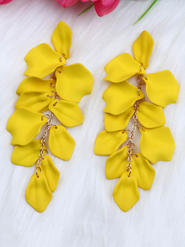 Boucles d'oreilles à chaîne, en forme de fleur