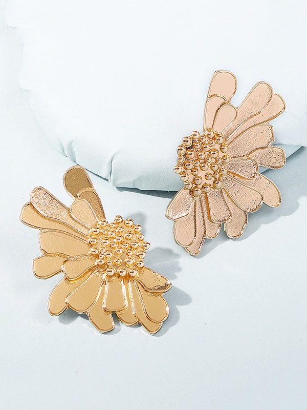 Boucles d'oreilles fleur en alliage vintage