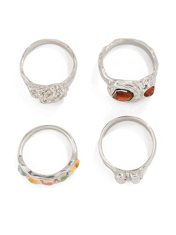 Bague géométrique à strass