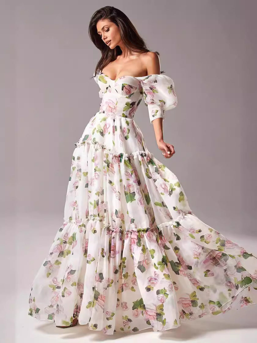 Camila - Robe maxi longue avec imprimé floral