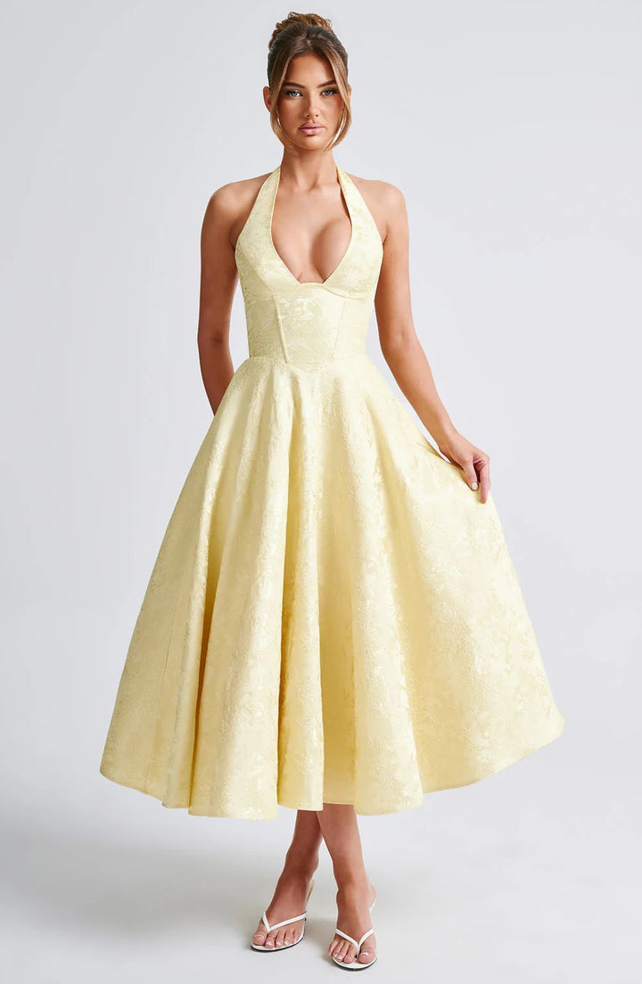 Julieta - Robe midi avec décolleté halter